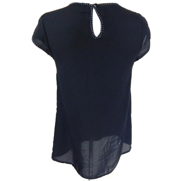 Modcloth Black and White Dot Trim Blouse - Picture 3 of 3